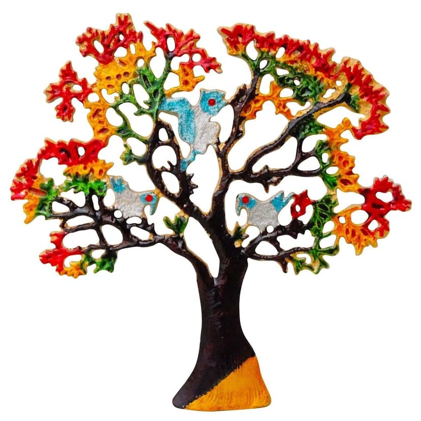 Handcrafted Aluminium Tree Wall Decor Showpiece | Modern Home Decorative Hanging, Height : 14 Inch (ZMAS046 B) view 2