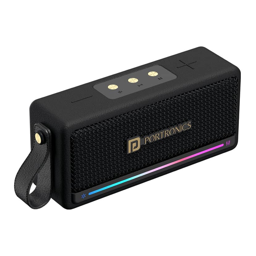 Portronics Harmony Mini 25W HD Premium Portable Bluetooth Speaker with Subwoofer, EQ Adjustment, 6 Hours Playtime, in-Built Mic,TWS Mode,RGB Lights, Bluetooth V5.3, Type C Fast Charging
