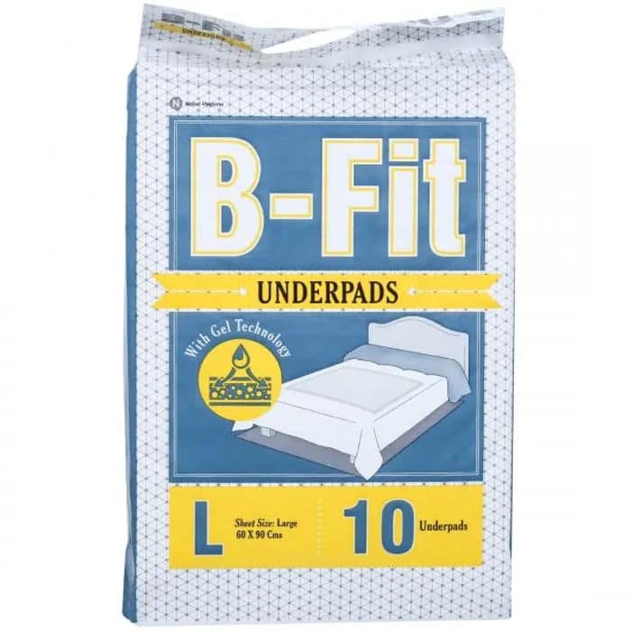 B-Fit Underpads With Gel Technology, Large, 60 x 90 cm, 10 Diapers - Pack of 3