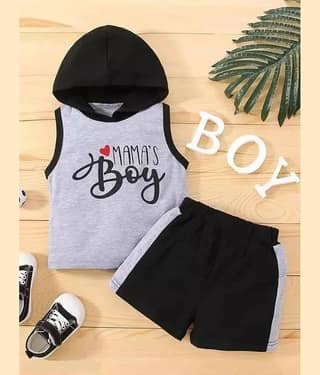 CUTEVIBE Pack of 1 Unisex for Baby Cotton Blend T-Shirt & Shorts ( Grey Melange )