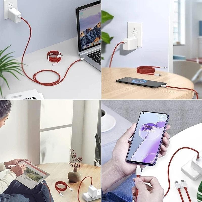 ONE PLUS Original Type C to C Cable 100W Dash,Warp,SuperVooc Charging Data Cable Type-C [10V/6.5A] Compatible with One Plus 11/11R 5G/10R/10T/9/9R/9 Pro/9RT/8T Nord, USB-C Charging Adapter Cord view 7