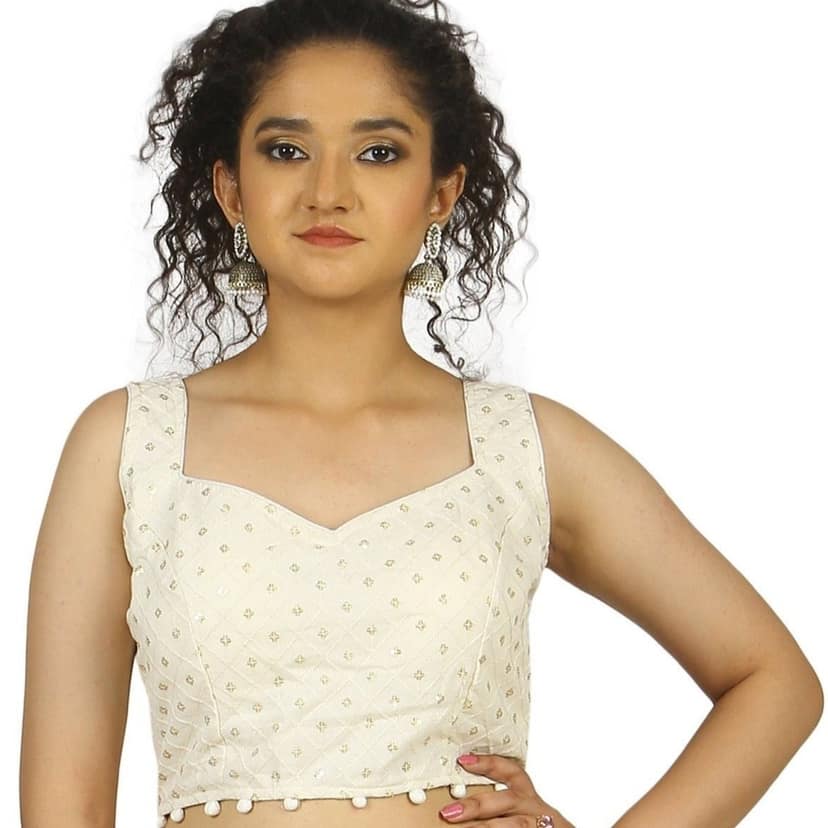 TheHangr Dyable White Embroidered Blouse - 32