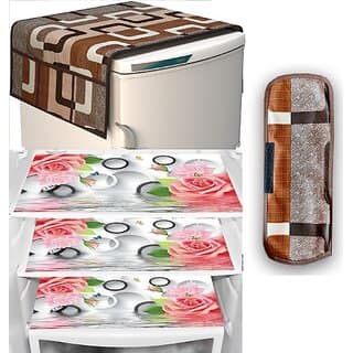 REVEXO Refrigerator Cover (Width: 98 cm, Multicolor) view 2