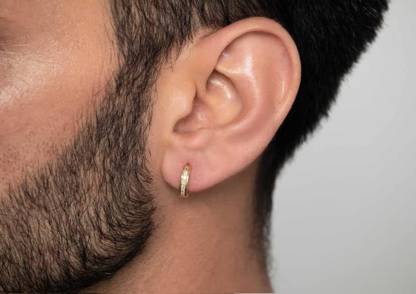 Radiant Flux Mini Hoop Earring For Men (1 Pc Only) view 4