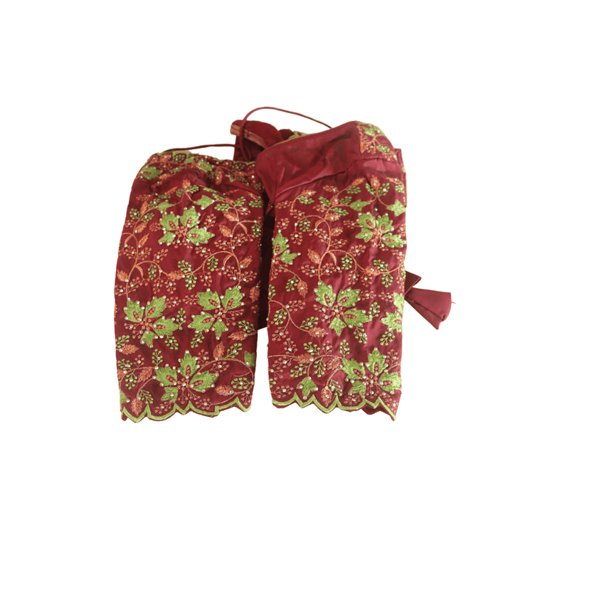 Maroon Color Embroidery Work Readymade Saree Blouse view 3