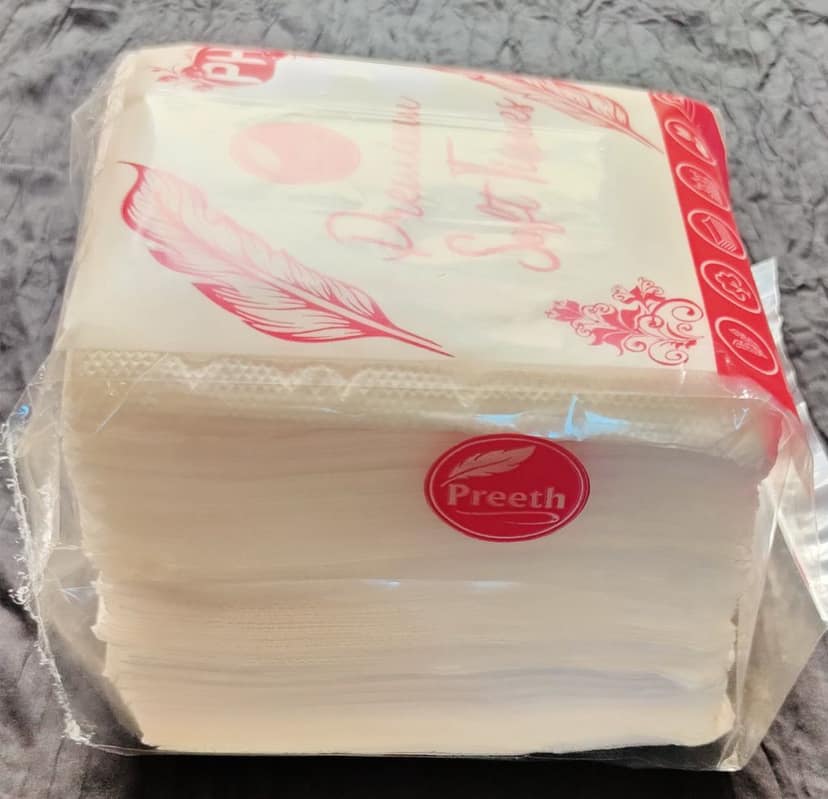 Preeth Premium Soft Tissue Papers for Home and Office, 80 Pulls -1 Ply, Size 27x 30cms -Ultra Soft & High Absorbent Pack Of 4, 320 Pulls (pack of 3) view 4
