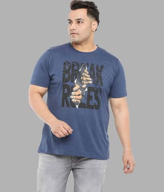 Xmex Pack of 1 Cotton Blend Regular Fit Men's T-Shirt ( Indigo )