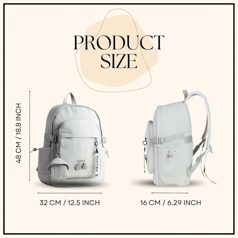 15.6 Inch Laptop Backpack for Men & Women, Water-Resistant School & College Bag with Mini Pouch, Multi-Compartment Travel Backpack, Lightweight Casual Office Bookbag with Side Bottle Pockets view 2