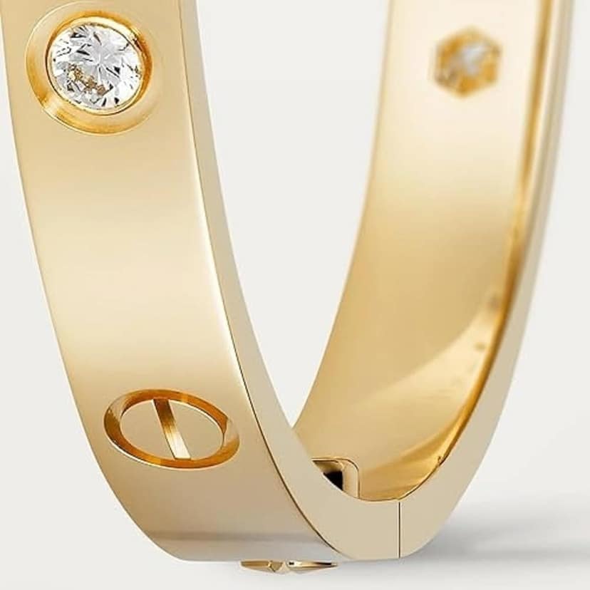 Classic Stainless Steel Love Band Bracelet | Anti-Tarnish, Cubic Zirconia Studded Bangle Kada | Latest Stylish Gifts for Women and Girls view 3