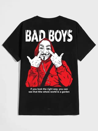 SCOTT FINCHER Men's Badboy Graphic Printed T-Shirt : AA(HSR)BLACK_11