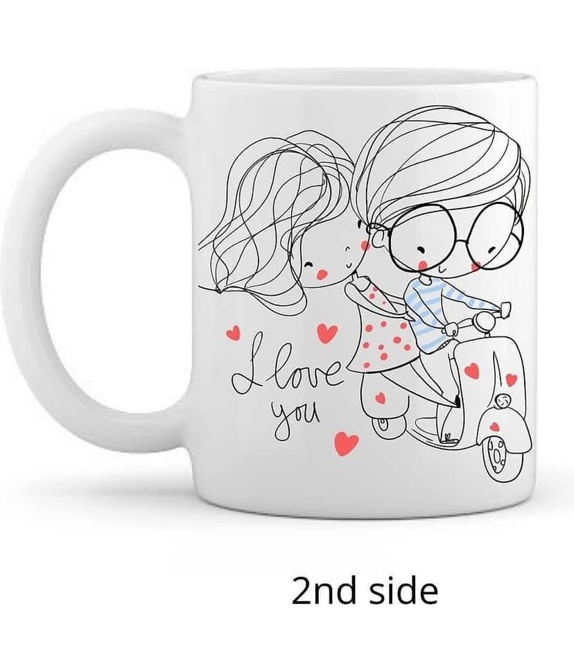 thriftkart Ceramic White BOY GIRL Valentine Mugs - Pack of 1 view 2