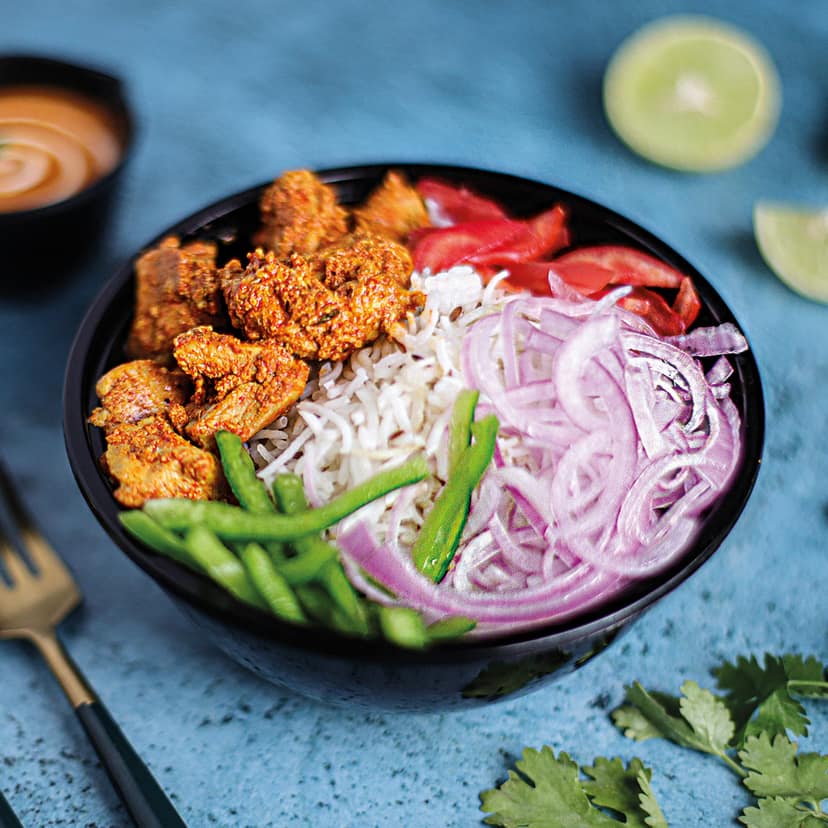 Chicken tikka rice bowl