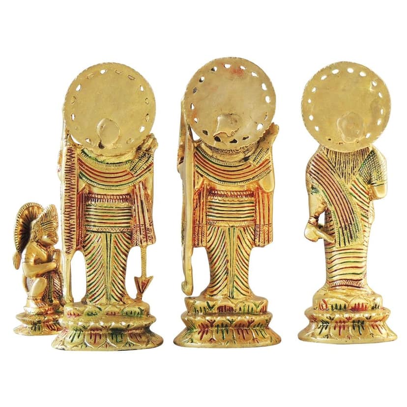 Brass Ram Darbar Statue for Home Mandir | Decorative Brass Idol, Height : 9.2 Inch (BSMAS1380 D) view 3