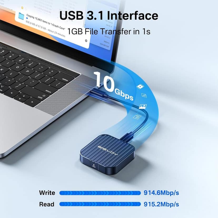 ACASIS 2230 SSD Enclosure with Magsafe for iPhone 15 Pro Max ProRes, 10Gbps USB C 3.2 Gen2, Aluminum body, Support M-Key B+M Key UASP( UP to 2TB) view 3