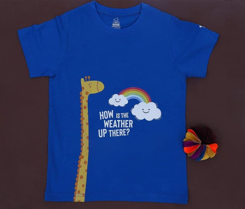 KUCHU Unisex Tshirt (6 Years- 7 Years) | Made of Super Combed Cotton-Modal Natural Fiber Better Than 100% Cotton| Soft & Breathable Fabric| Unique Digitally Printed Design |Weather view 2