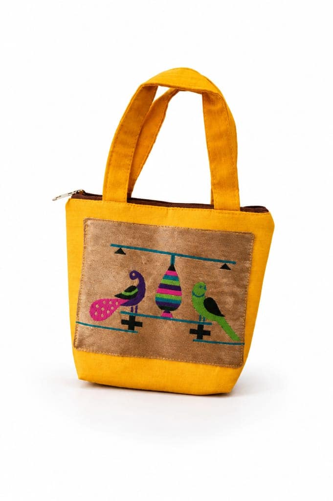 PAITHANI SIMPLE HANDLE PURSE view 2