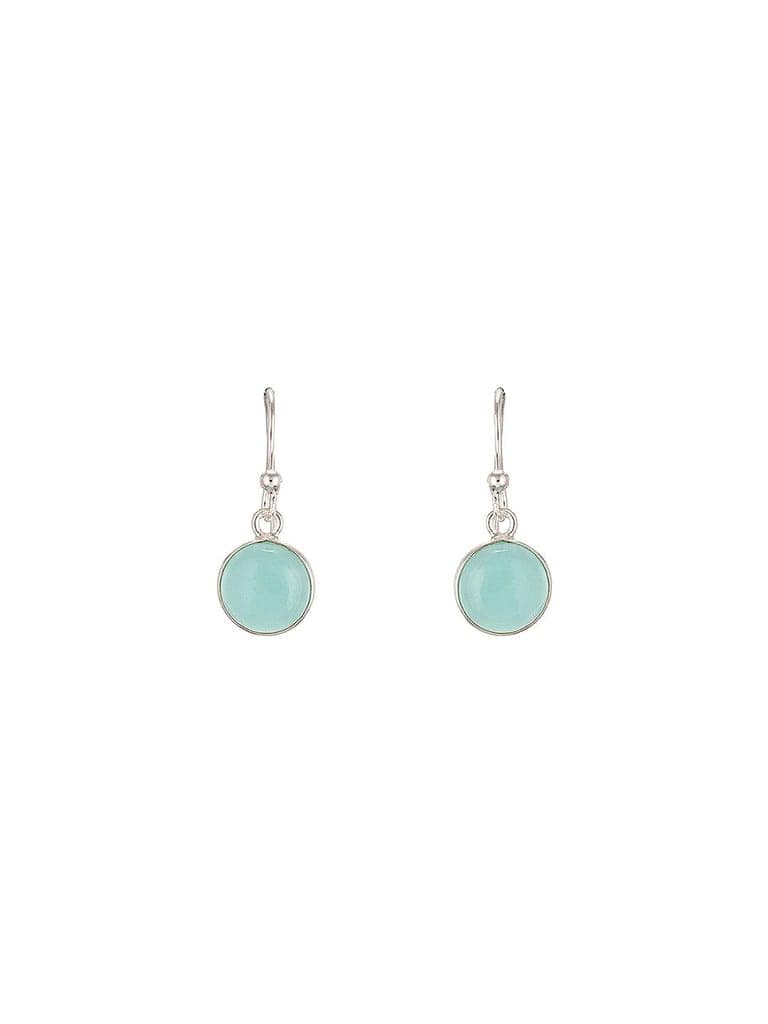 925 Sterling Silver Mint Green Aqua Stone Studded Minimal Handcrafted Drop Earrings view 9