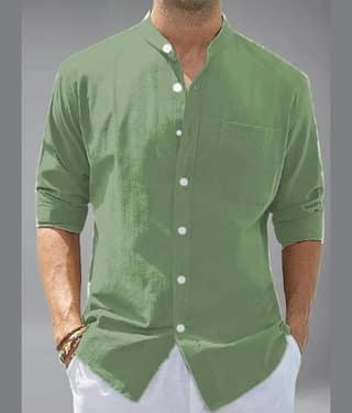 BHUVIKOO Cotton Blend Slim Fit Solids Full Sleeves Men's Casual Shirt - Khaki ( Pack of 1 )