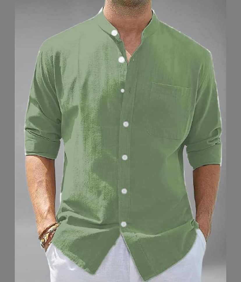 BHUVIKOO Cotton Blend Slim Fit Solids Full Sleeves Men's Casual Shirt - Khaki ( Pack of 1 )