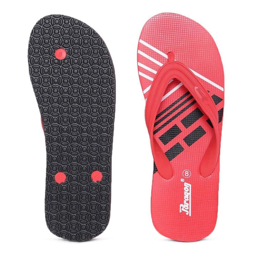 Paragon Men's Red Flip Flops view 4