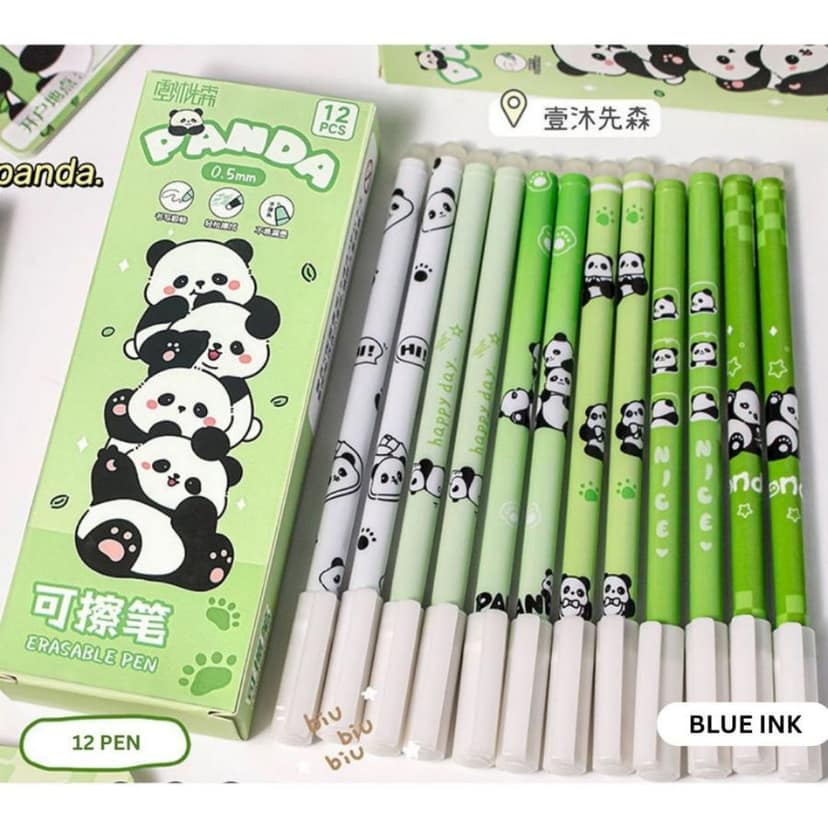 Panda Erasable Gel Pen Set - 12 Pcs view 2