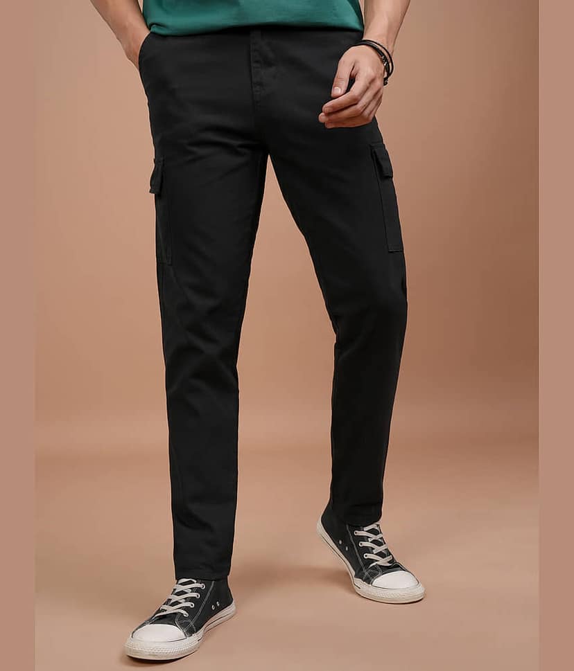 Highlander Tapered Men's Cargos - Black ( Pack of 1 )