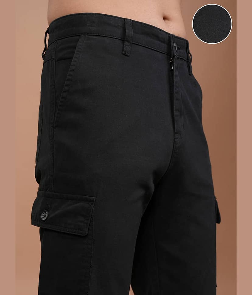 Highlander Tapered Men's Cargos - Black ( Pack of 1 ) view 5