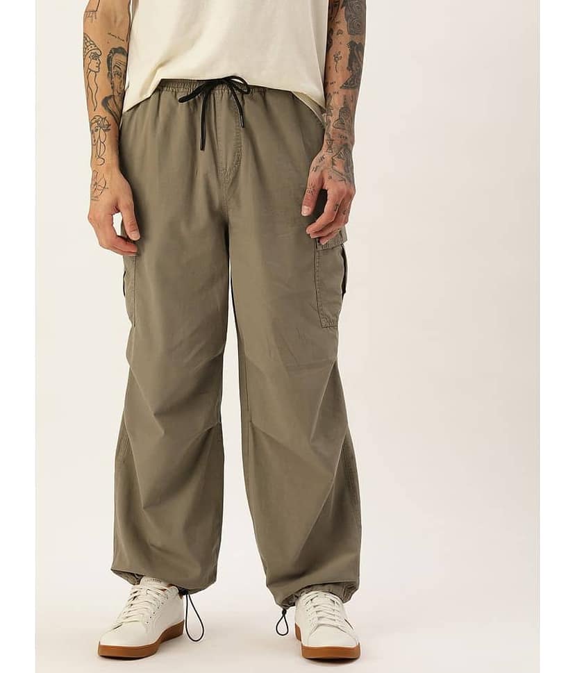 Bene Kleed Unisex Parachute Fit Cotton Cargos Trousers