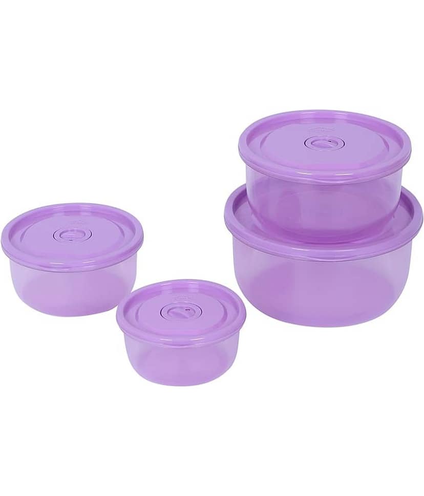 Gluman Microvent Polyproplene Purple Food Container ( Set of 4 ) view 2