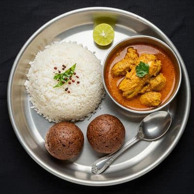 Mudde + Chicken Curry + Rice