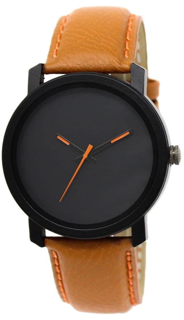 Black Plain Analog Watch for Men LR20