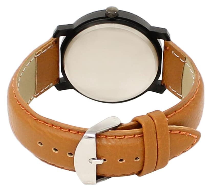 Black Plain Analog Watch for Men LR20 view 2