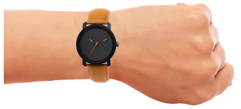 Black Plain Analog Watch for Men LR20 view 5