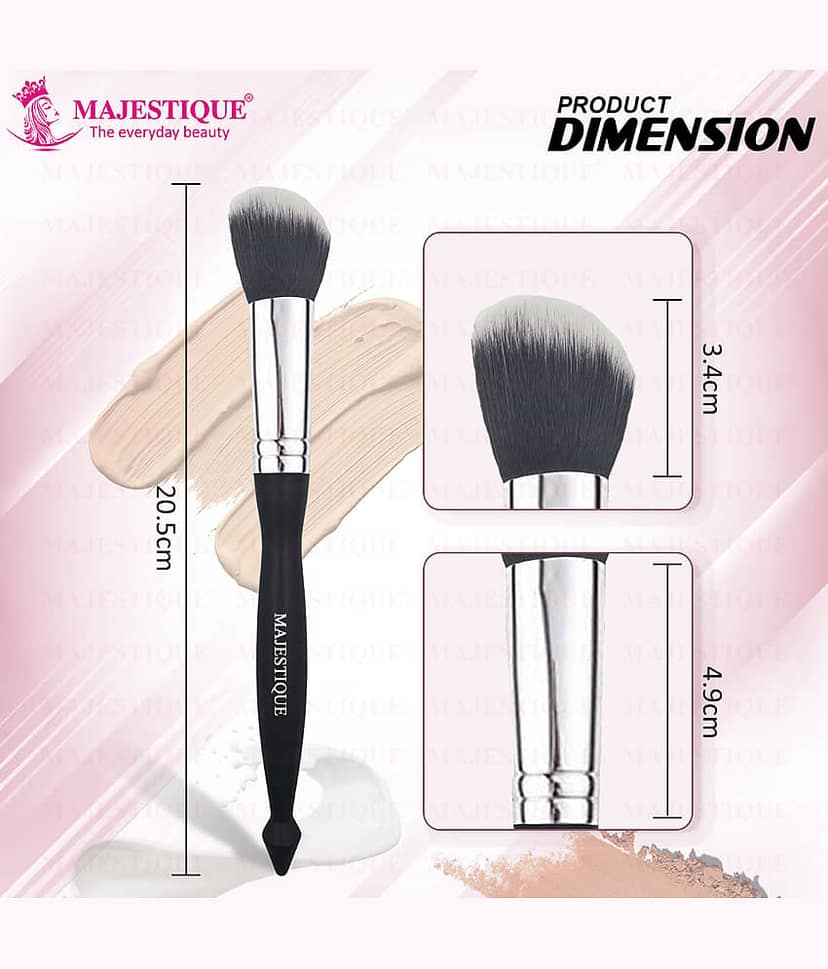 Majestique Professional Large Powder Brush Premium Synthetic Kabuki Brush for Women/Girls - 1 Pcs view 2
