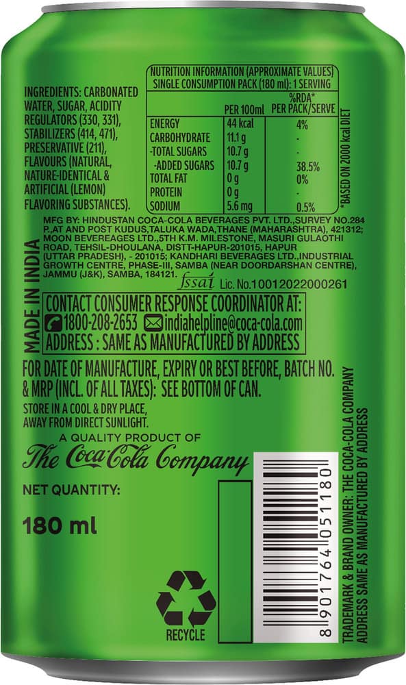 Limca Pop Can 180Ml view 2