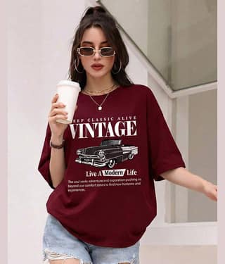 AUSK Women Cotton Blend Printed Loose Round Neck T-Shirt ( Green )