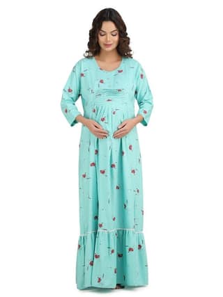 KOI Green Rayon Summertime Maternity Casual Dress L