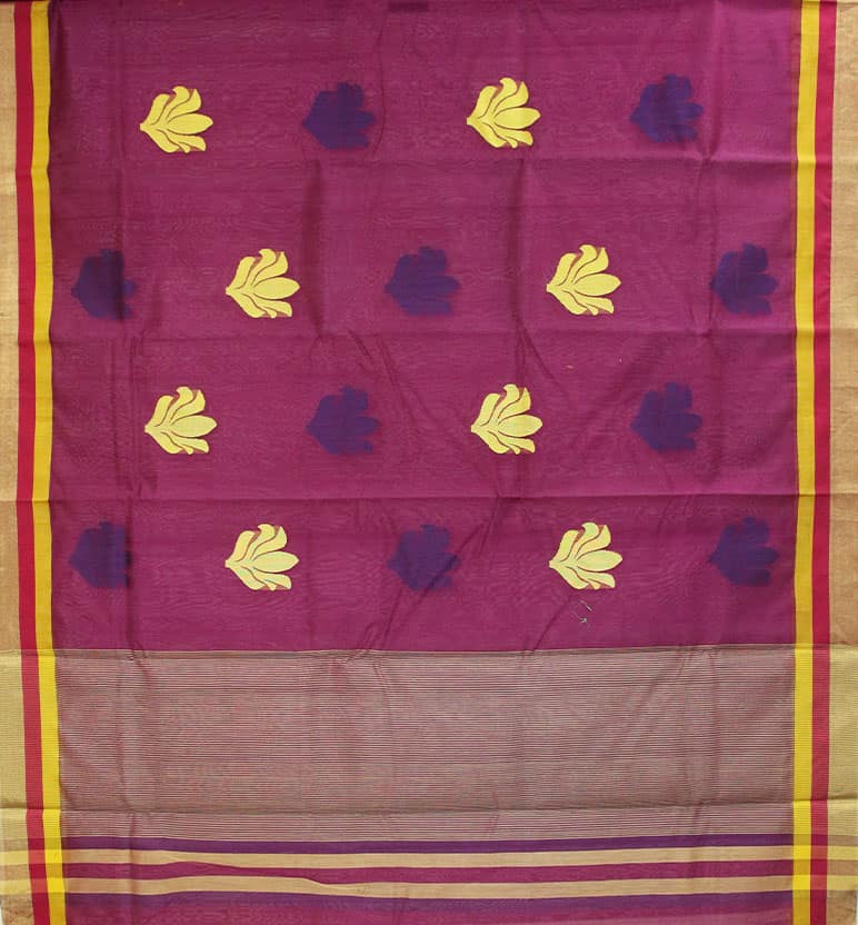 Handloom Chanderi Silk By Mercerized Cotton Saree view 2