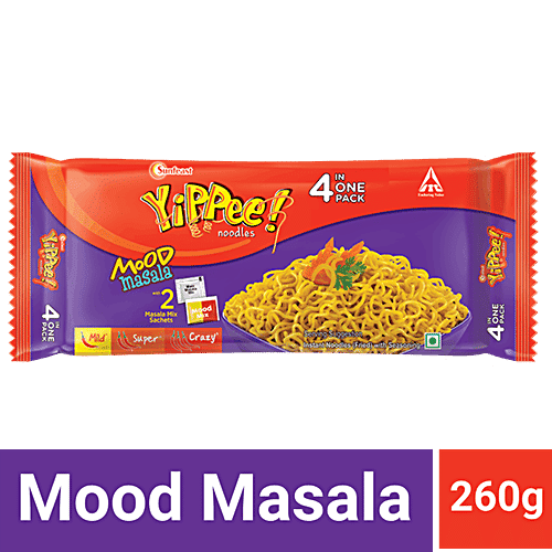 Sunfeast YiPPee! Mood Masala - Instant Noodles, 260 g (Pack of 4)