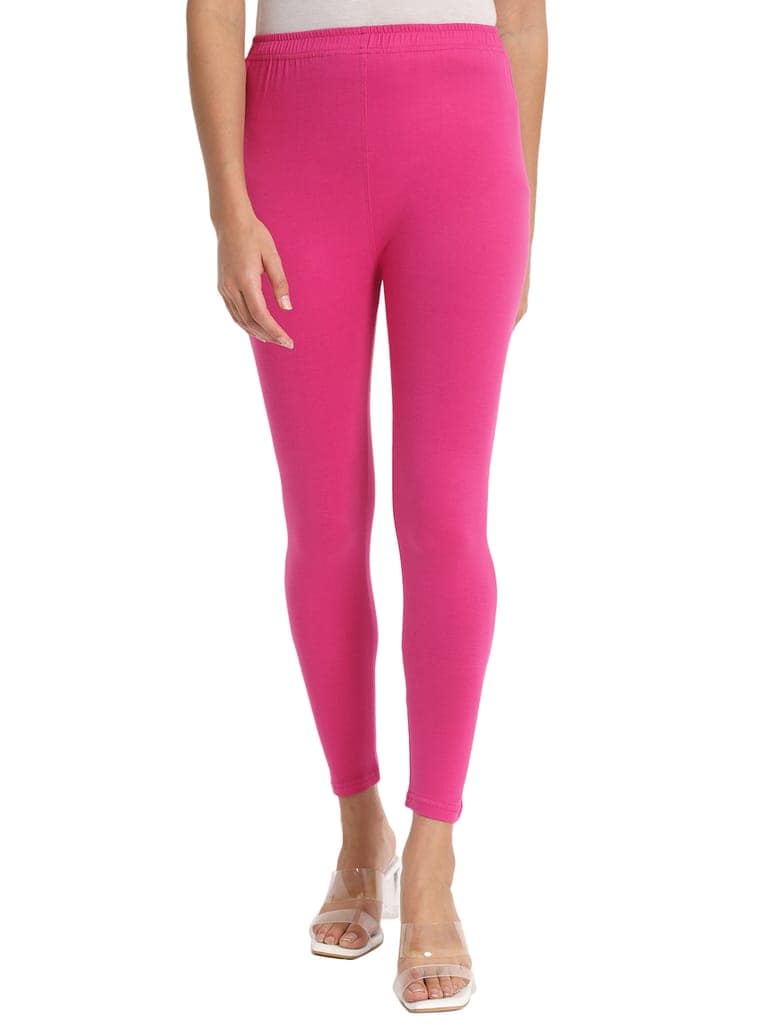 Soft Colors Women's Skinny Fit Ethnic Wear Ankle Length Leggings (Light Purple) view 2