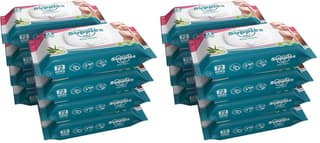 Amazon Brand - Supples Baby Wet Wipes with Lid | 576 Wipes | 72 Wipes x 16 Packs | Enriched With Aloe Vera and Vitamin E | Alcohol-Free and Paraben-Free | Pure Water-Based formulation Amazon Brand - Supples Baby Wet Wipes with Lid | 576 Wipes | 72 Wipes