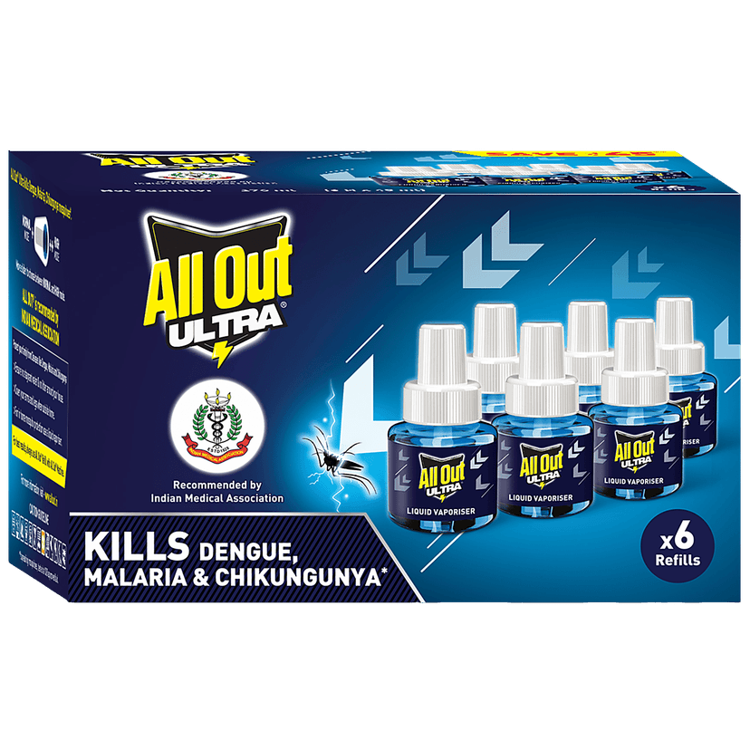 All Out Ultra Liquid Vaporizer Mosquito Repellent Refills - Kills Dengue, Malaria, & Chikungunya Mosquitoes, 6X45Ml view 2
