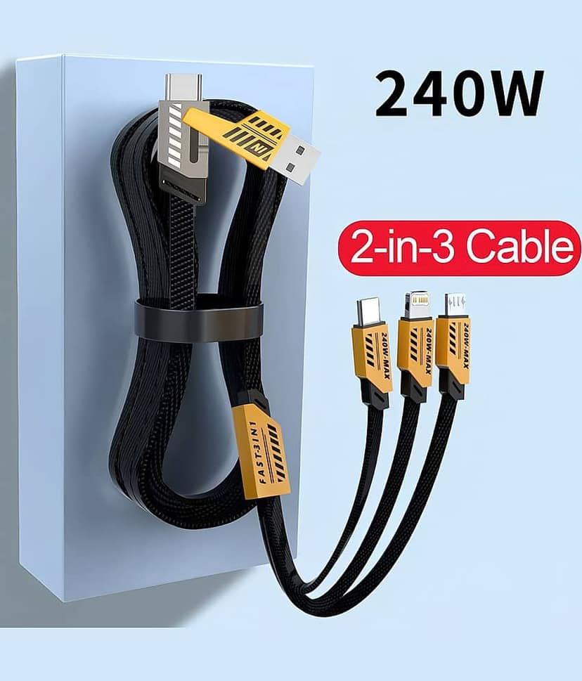 4-in-1 Fast Charging Cable for Type-C, Lightning, USB and V8