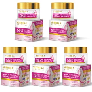 Yuthika Youth & Glow Hydra Bright Radiant Day Cream 12g Pack of 5, SPF30 PA+++ Dermatologically Tested, Tayberry Active Face Cream