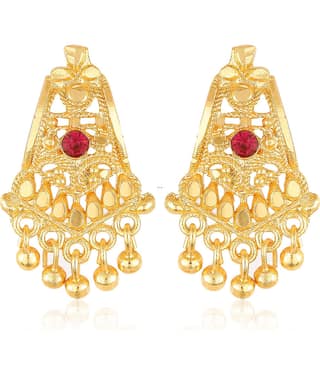 Vighnaharta - Golden Stud Earrings ( Pack of 1 )