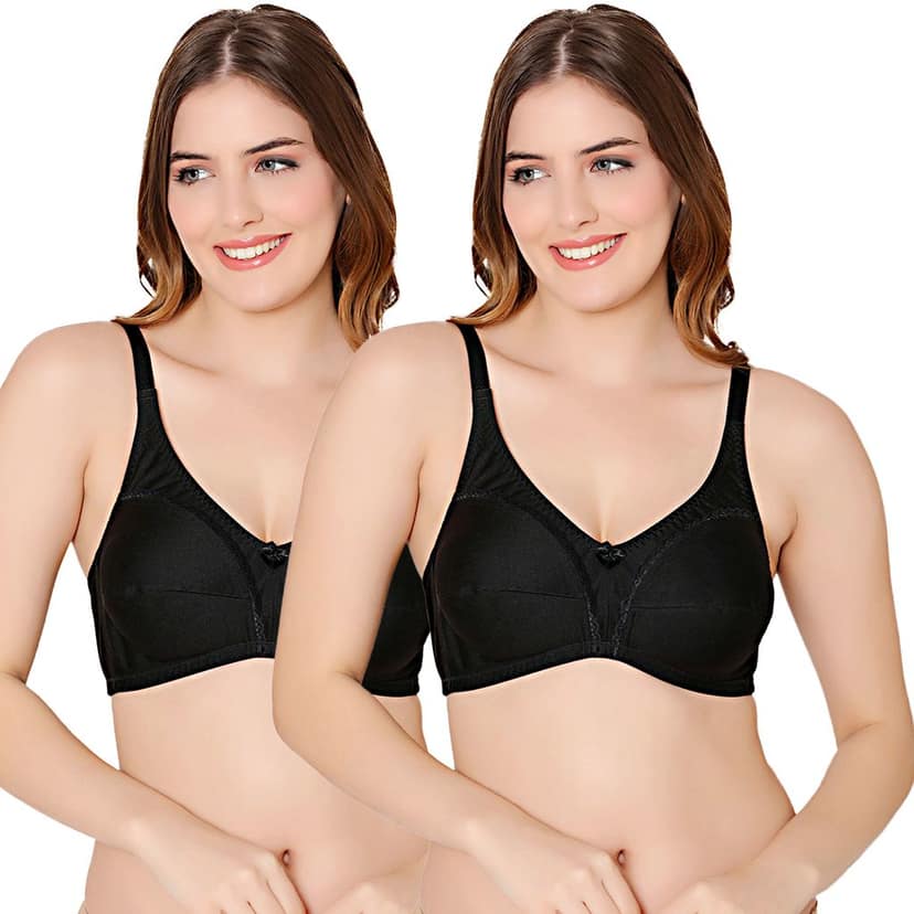 Bodycare polycotton wirefree adjustable straps designer non padded bra-1585BB