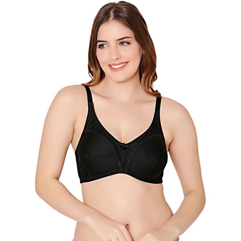 Bodycare polycotton wirefree adjustable straps designer non padded bra-1585BB view 2