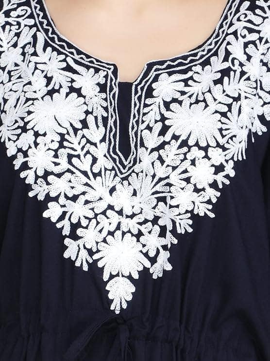 Women's Rayon Kaftan Dress Ladies Sleepwear Night Gown Maxi V-Neck Night Wear view 4
