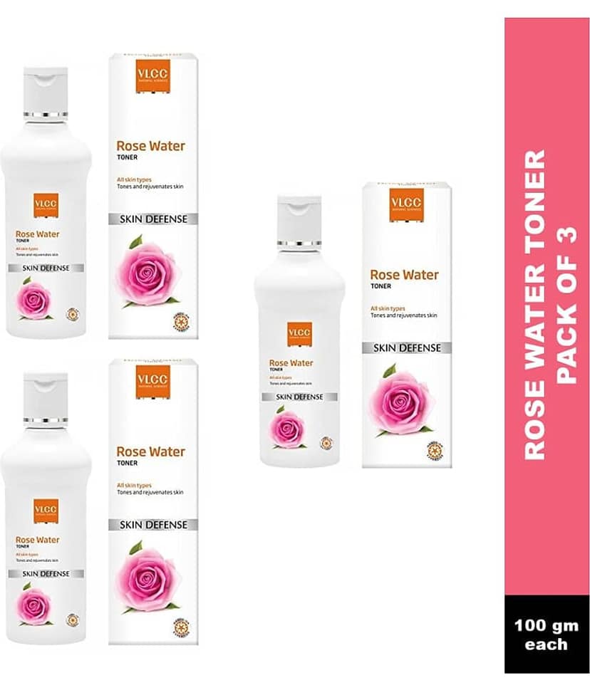 Vlcc Rose Water Toner ,100Ml(Pack Of 3)
