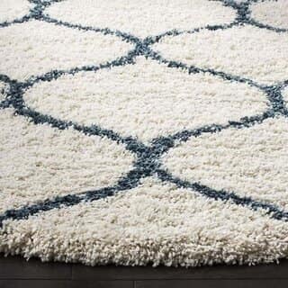 GALLERY HOME Silky Smooth Anti-Skid Shaggy Round Carpet with 2 inch Thickness (5 x 5 Round, Ivory Grey F3) view 2